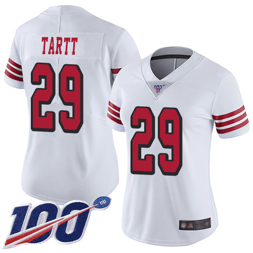 San Francisco 49ers Limited White Women Jaquiski Tartt NFL Jersey #29 100th Season Rush Vapor Untouchable->san francisco 49ers->NFL Jersey
